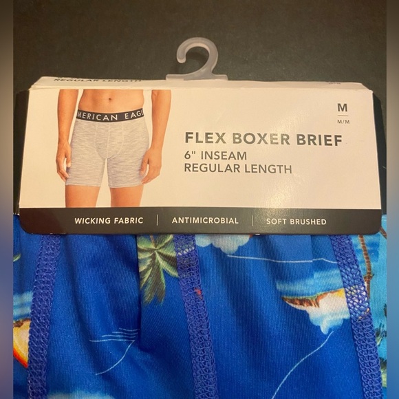 American Eagle Men's 6”Inseam Flex Boxer Briefs Wicking Fabric Size Medium - Picture 2 of 4